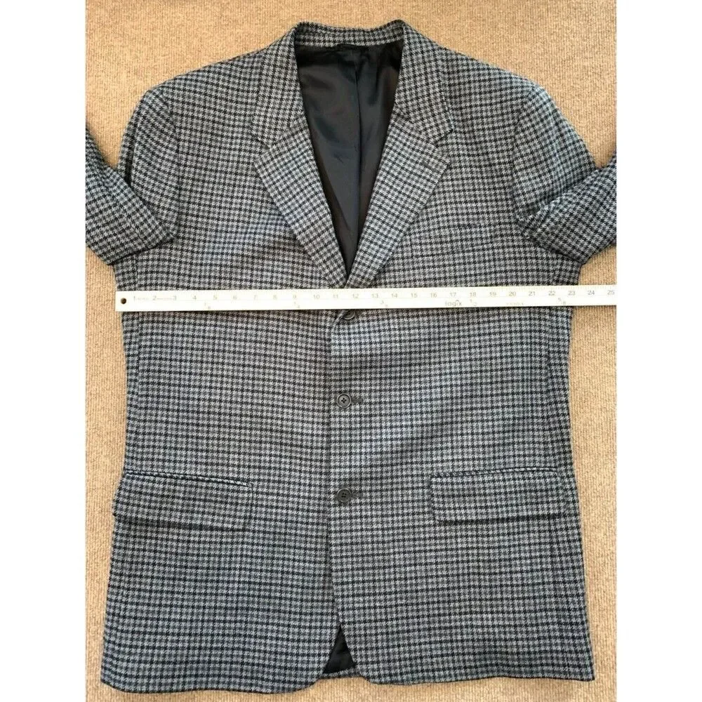 J Crew Oarsman Tweed Blazer Mens 44R Wool Houndstooth Jacket Sportcoat